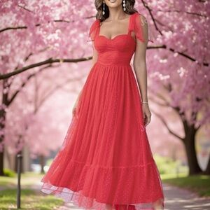Women's Red Midi Dress